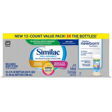 Similac Pro-Advance Infant Formula with Iron, 24 Count, 2-fl oz Bottles ...