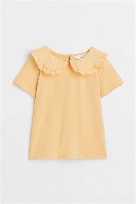 Collared T-shirt - Yellow - Kids | H&M IN