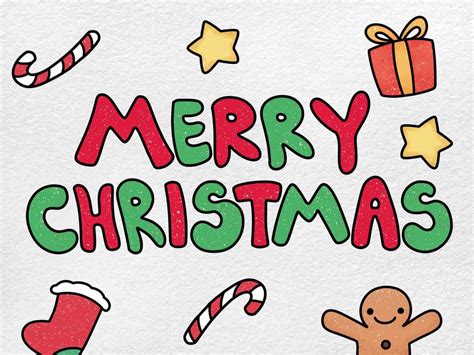 Merry Christmas Drawing (easy) - HelloArtsy
