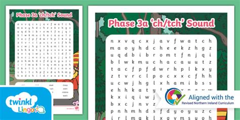 NI Linguistic Phonics 3a 'ch/tch' Sound Word Search - Twinkl