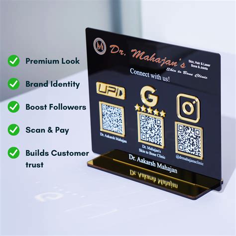 Acrylic QR Code Stands For Business | Acrylic QR code display | QR code ...