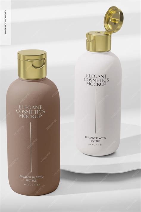 Premium PSD | Elegant Plastic Bottles Mockup, Front and Left View