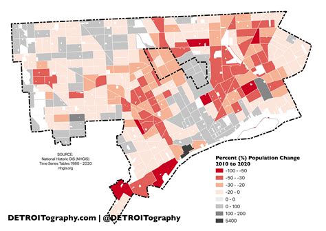 Map: Exploring Detroit Population Change from 2010 to 2020 | DETROITography