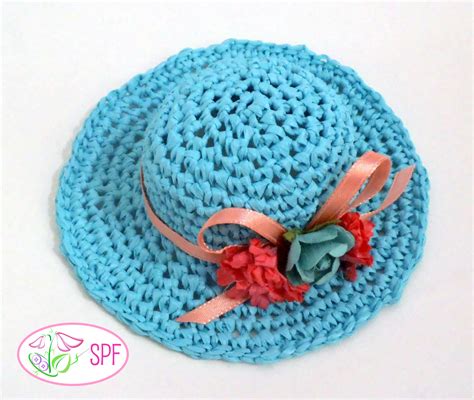 Doll Crochet Straw Hat Pattern Tutorial 的图像结果