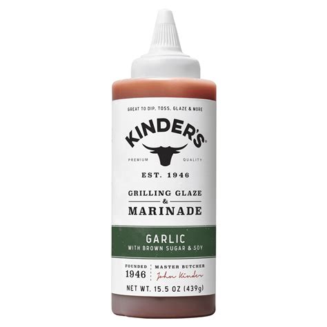 Kinder's Garlic Grilling Glaze and Marinade, 15.5 oz Squeeze Bottle ...