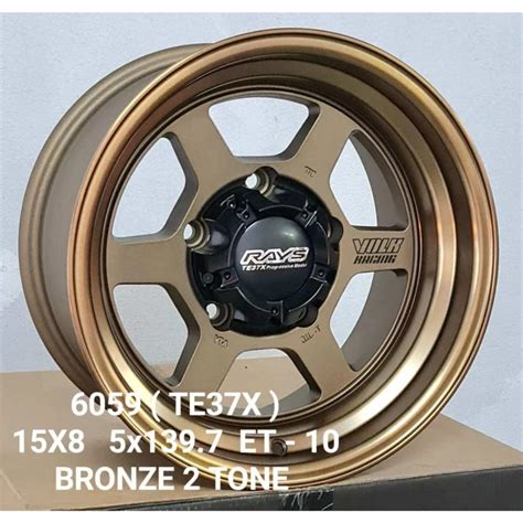 TE37X 15X8 ET-10 5X114.3/5X139.7/6X139.7 BRONZE 2 TON/GLOSSY BLACK 4X4 ...