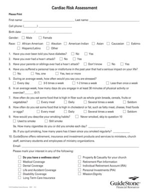 Fillable Online guidestone Cardiac Risk Assessment - guidestone Fax ...