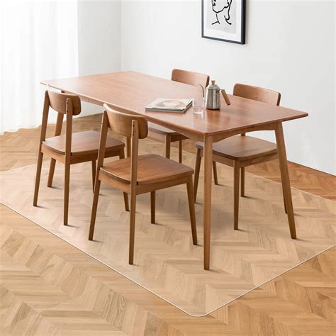 Floor Mats for Home, 8'×10' Clear Area Rug for Dining Room, Durable Non ...