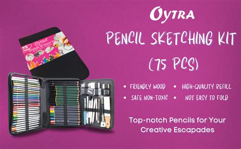Oytra Pencil Sketching Kit 75 Piece Drawing Sketch Set for Artist ...