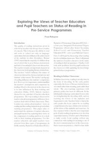 Exploring the views of teacher educators and pupil teachers on status ...