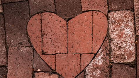 Download wallpaper 3840x2160 heart, love, bricks, road 4k uhd 16:9 hd ...