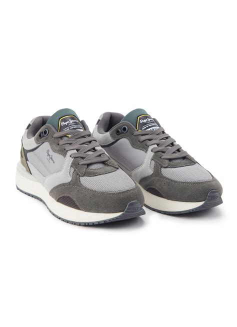 Grey Lightweight Anti-skid Fashion Sneakers | Pepe Jeans India