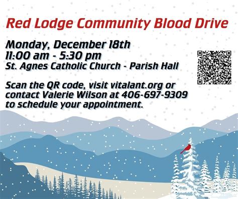 Red Lodge Community Blood Drive, St. Agnes Catholic Church - Red Lodge ...