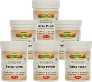 Naturmed's SARIBA (SARIVA) (HEMIDESMUS INDICUS) 100 GRMS JAR(PACK OF 6 ...