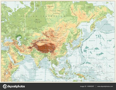 map of east asia physical