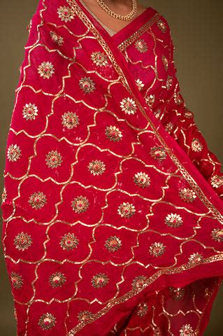Pure Chiffon Gotapatti Work Saree – YUVTI by Bhupendra Singh
