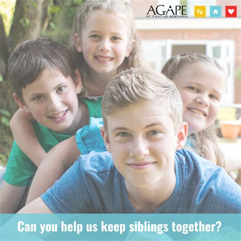 Can you help Agape keep sibling groups together? - Agape Of Central Alabama