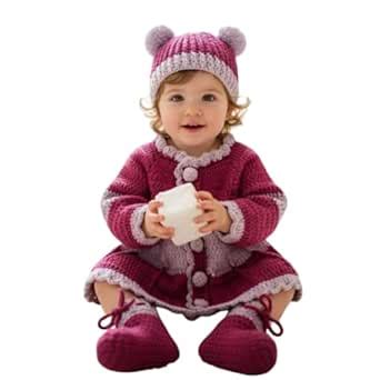 Buy Pulp Baby Girl Crochet Winter Frock with Cap & Warm Shoes | Hand ...