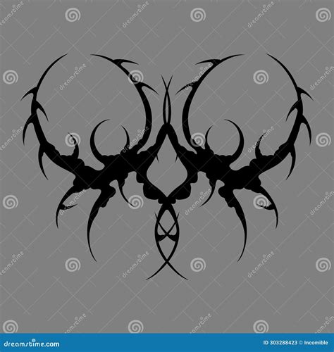 Cyber Sigilism Design. Neo Tribal Gothic Style Shape. Vector ...