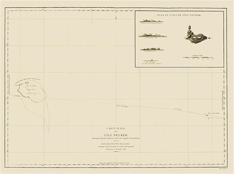 Old County Maps - NECKER ISLAND HAWAII (HI) BY BERNIZET 1797 - Matte ...