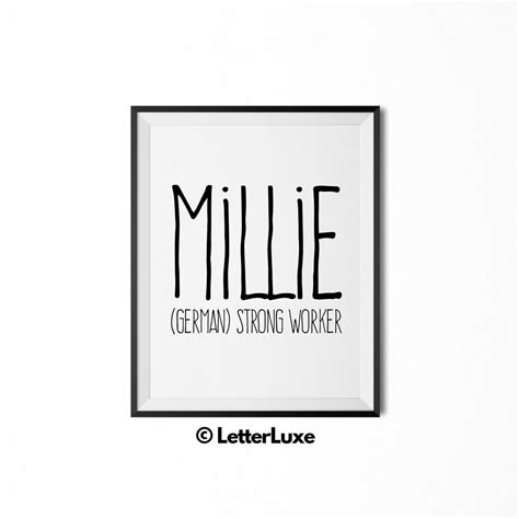 Millie Name Meaning Print - Nursery Decor – LetterLuxe