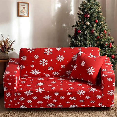Amazon.com: Hahafelt Christmas Couch Cover Stretch Sofa Cover - Soft ...