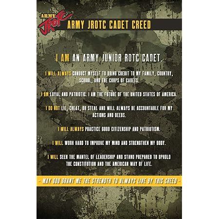 Amazon.com: The Supply Room Navy JROTC Cadet Creed Unframed Gloss ...