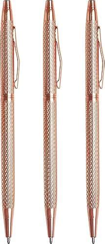 Levin Metallic Slim Ballpoint Pen Black Ink Retractable Metal Writing ...