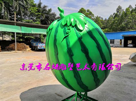 缤纷夏日大西瓜玻璃钢雕塑像成了宣传西瓜节必备的良品|纯艺术|雕塑|添翼雕塑艺术 - 原创作品 - 站酷 (ZCOOL)