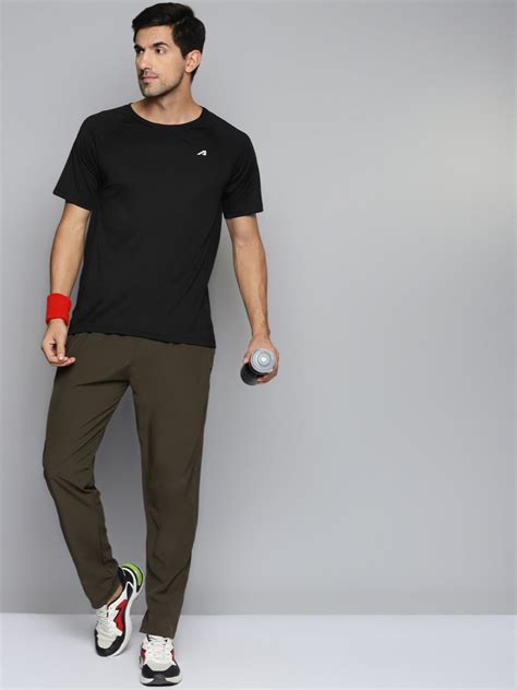 ALCIS Men Black Slim Fit Running T-shirt AAMTEEDM00019703-S