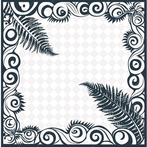 Premium PSD | Png maori folk art with spiral patterns and ferns for ...