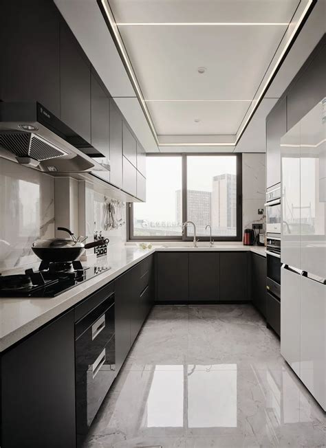 长方形厨房设计图,又长又窄的厨房图,长形厨房效果图_大山谷图库