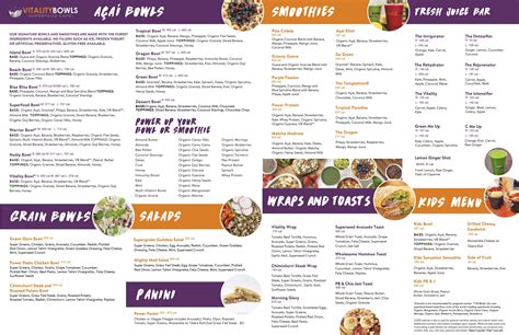 Our Menu | Açaí Bowls | Vitality Bowls