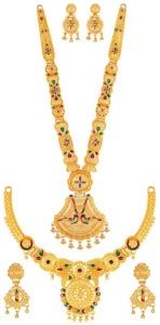 Traditional naari Alloy Gold-plated Gold Jewellery Set Price in India ...