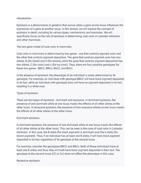 Image result for Epistasis Lecture Notes