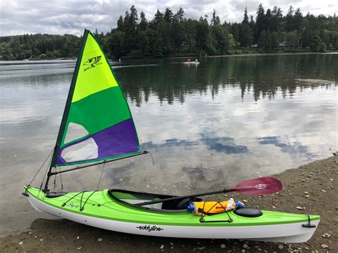 kayak sailing with a short kayak