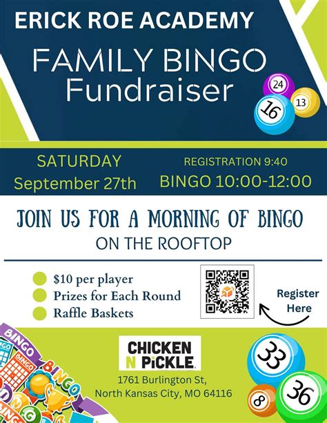 FAMILY BINGO FUNDRAISER , Chicken N Pickle, Kansas City, 27 September ...