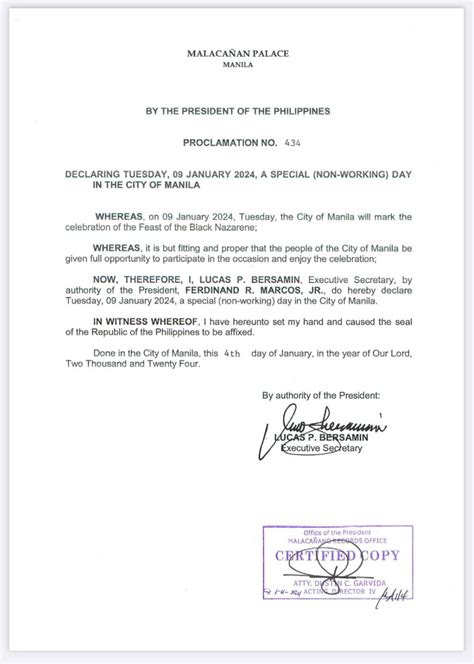Palace declares Jan 9, Feast of the Black Nazarene, a holiday in Manila ...