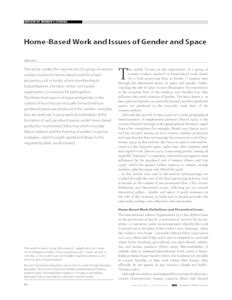 Home-based work and issues of gender and space - ePrints@APU