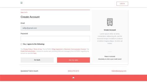 Image result for Create Account Page Layouts
