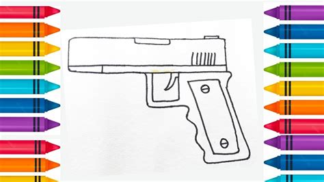 How to draw a gun easyly, easy stepby step tutorial and draw your ...