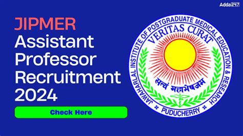 JIPMER Assistant Professor Recruitment 2024 Out for 80 Posts ...