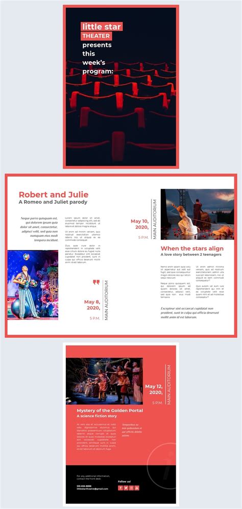 Theater Program Template 的图像结果