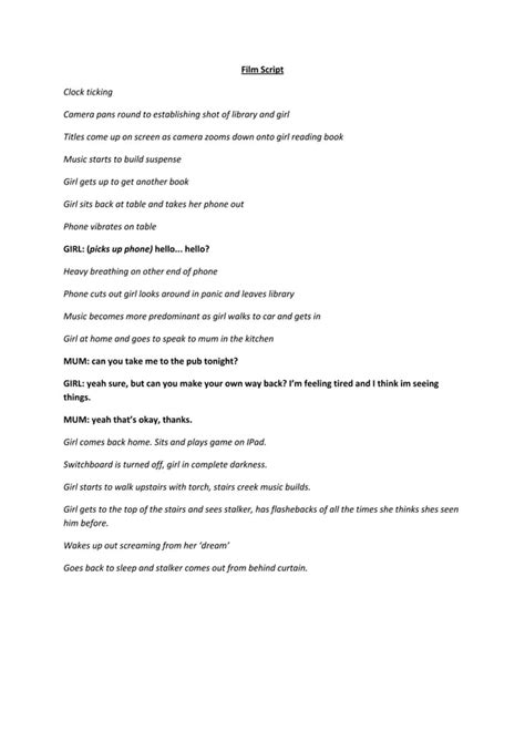 Image result for Film Script Sample