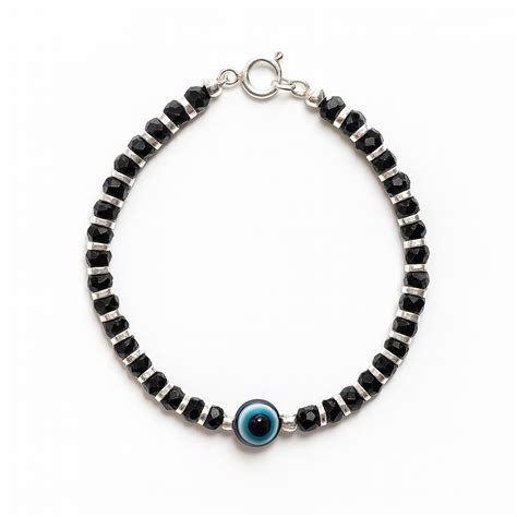 Black Bead Evil Eye Protection Bracelet – Mashha