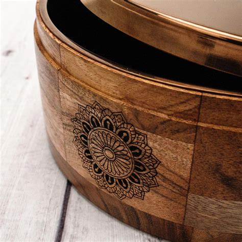 RAMYA Rose Gold Wooden Roti Box with Serving Tong – Homeprivilez