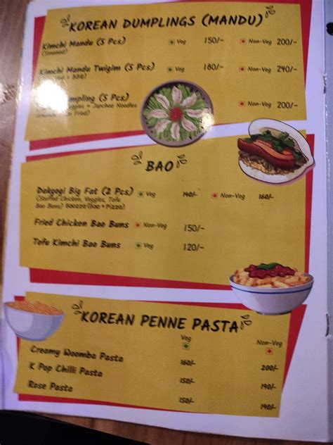Menu at TAO BAO, Ranchi