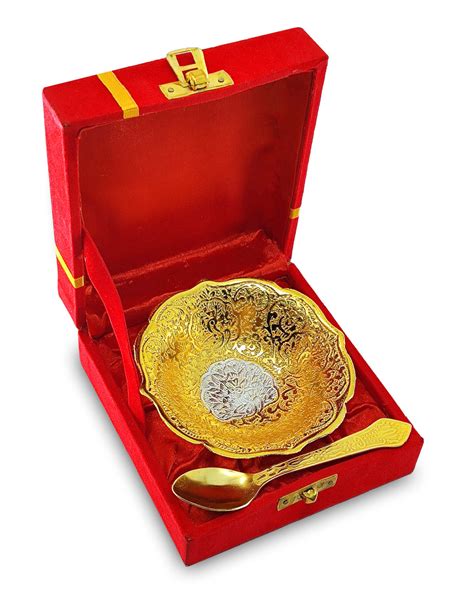 BENGALEN Gold & Silver Plated Bowl Spoon Set