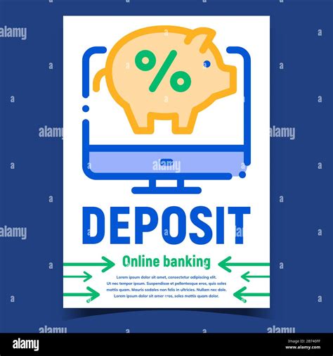 Deposit Online Banking Promotion Poster Vector Stock Vector Image & Art ...