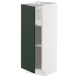 METOD base cabinet with shelves, white/Vallstena white, 30x37x80 cm ...